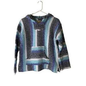 Earth‎ Ragz Small Blue, Grey and White Mexican Hoodie